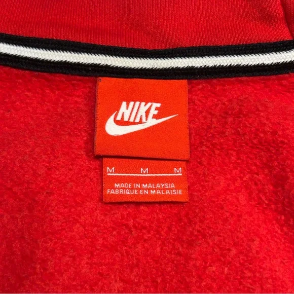 Nike Men's Fleece Windrunner Jacket Hoodie Red Black Medium - Picture 3 of 7